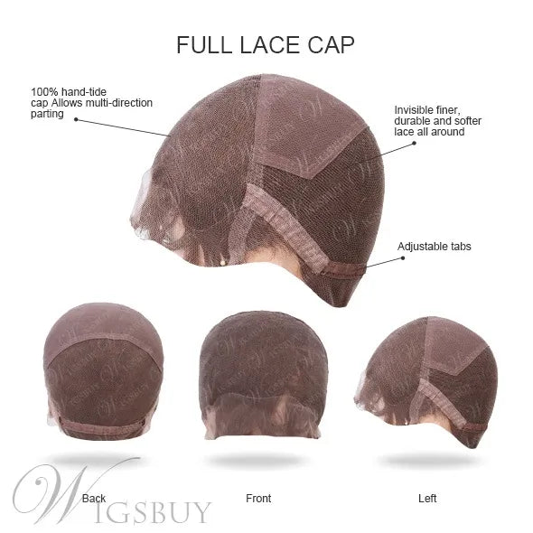 Fluffy Medium Bob Human Hair Full Lace Wig 16 Inches