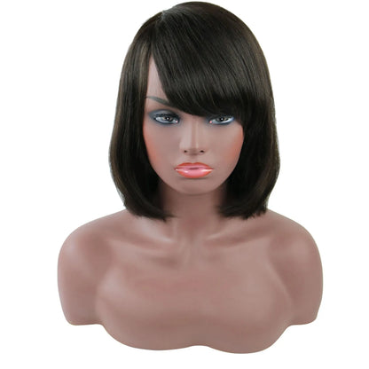 Taraji Henson Short Straight Bob Hair Style Human Hair Capless Wigs 10 Inches