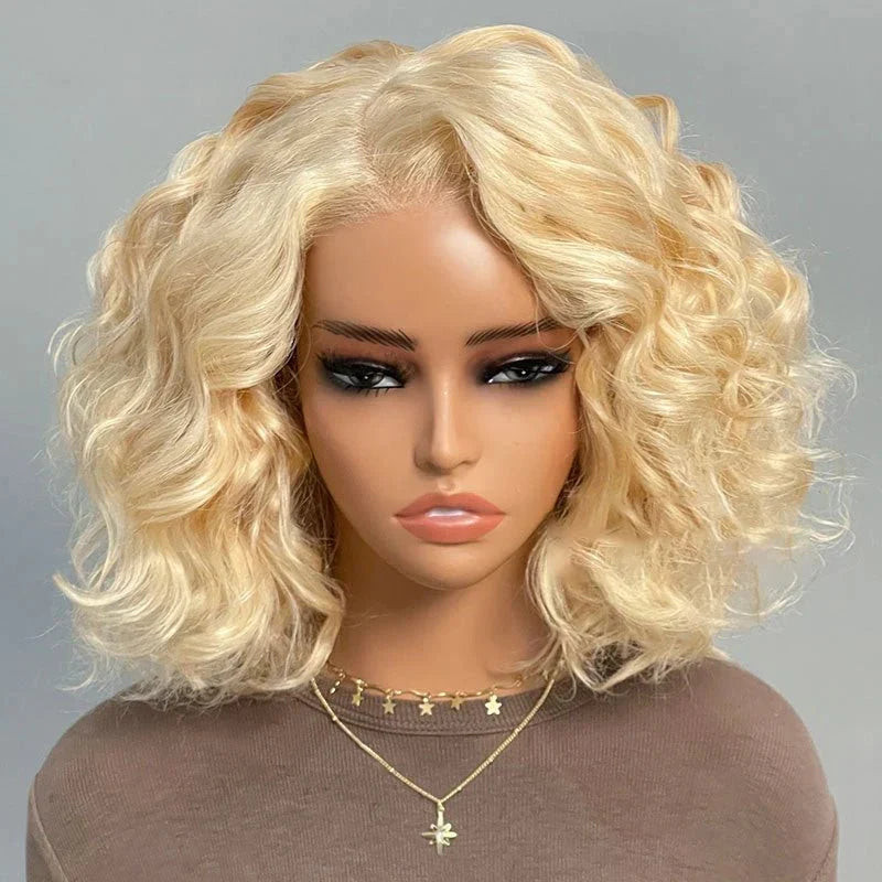 613 Blonde Short Cut Bob Wigs Loose Body Wave Human Hair