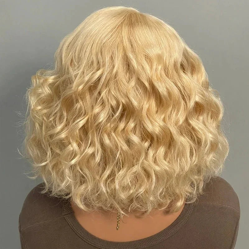 613 Blonde Short Cut Bob Wigs Loose Body Wave Human Hair