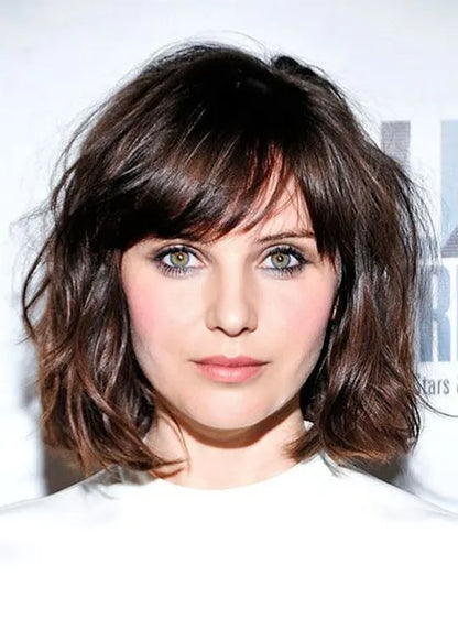Short Layered Hairstyle Women's Natural Straight Synthetic Hair Capless Wigs 16Inches