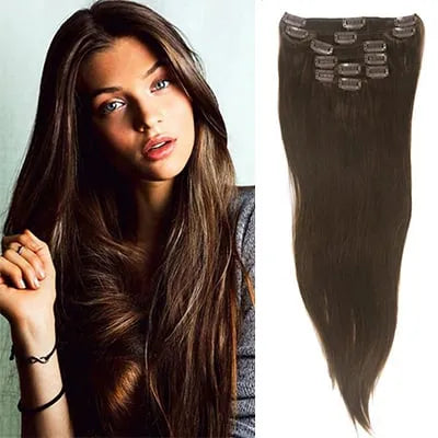 Human Hair 7 PCS Clip In Hair Extensions
