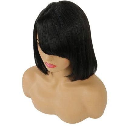 Taraji Henson Short Straight Bob Hair Style Human Hair Capless Wigs 10 Inches