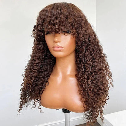 Afro Kinky Curly Wig With Bangs