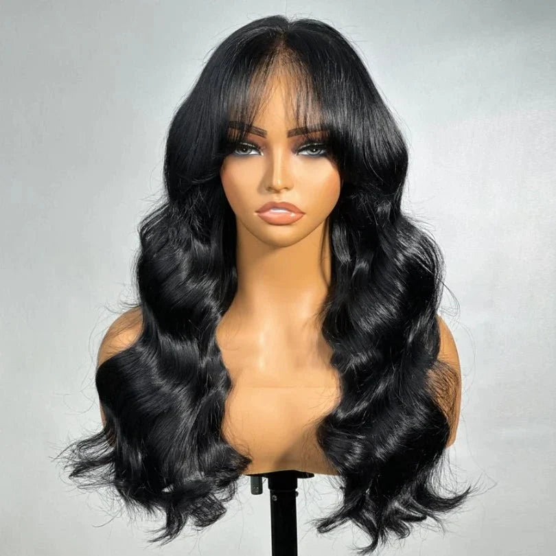 Black Long Loose Wave Wigs 100% Human Hair