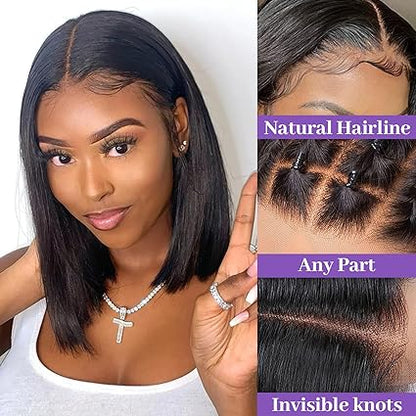 Bob Wig Human Hair 13x4 HD Lace Front Free Part Wigs Lace Frontal Short Straight Bob Wigs