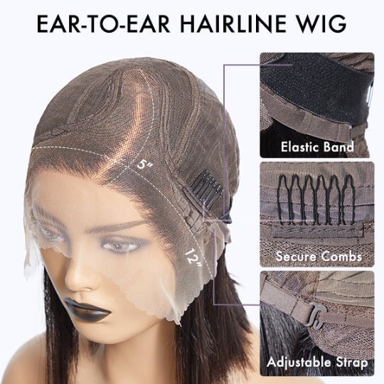 Breathable Lace Front Wigs Summer Bob Human Hair