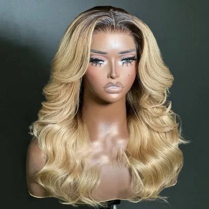 Classical Blonde Layered Cut Wavy Wigs
