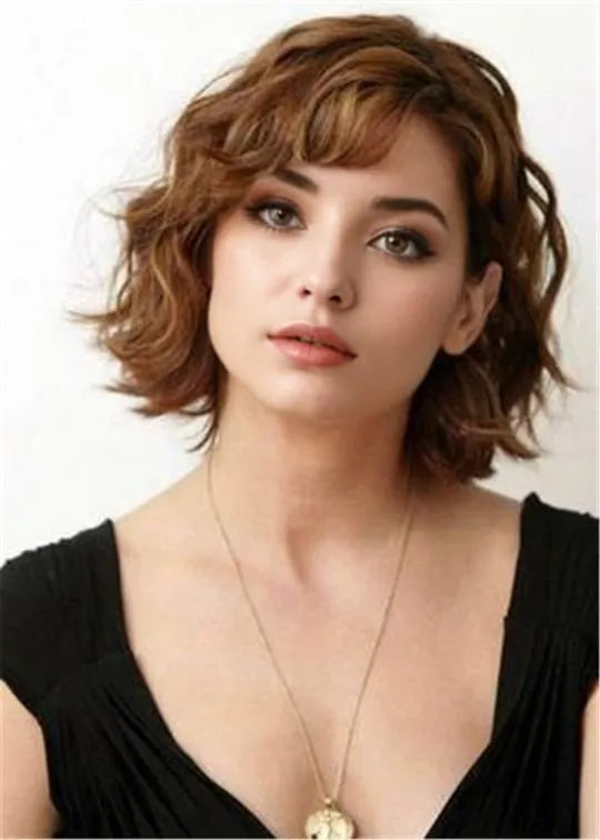Anti-Aging Short Hairstyles Wavy Bob For Older Women 12 Inches