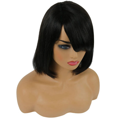 Taraji Henson Short Straight Bob Hair Style Human Hair Capless Wigs 10 Inches