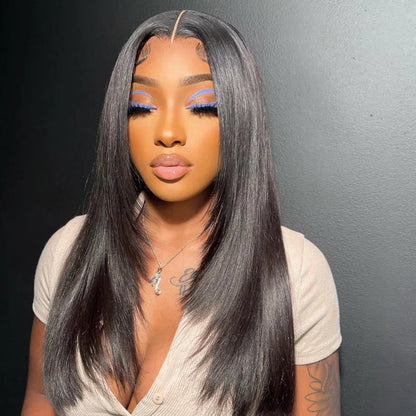Layered Bone Straight Lace Front Wigs