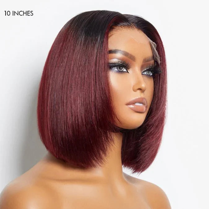 Ombre Highlight Silky Blunt Cut Bob Wigs