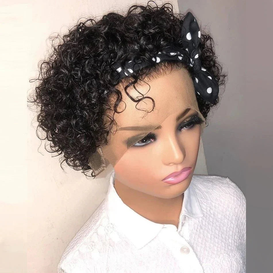 Pixie Cut Curly Short Bob Wigs 100% Human Hair Wigs